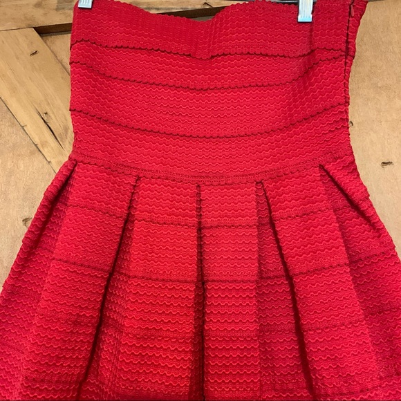 Red Fit and Flare Bandage Dress - Picture 2 of 4